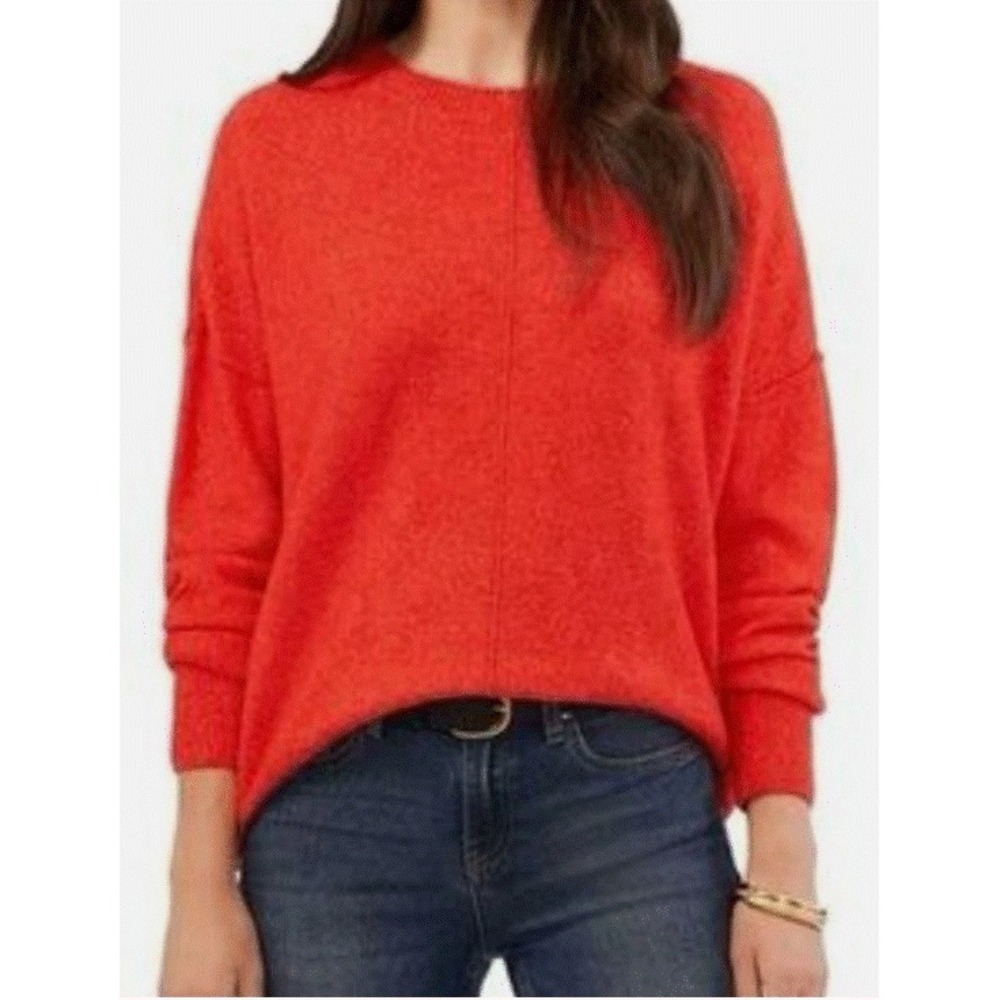 Vince Camuto Red Drop Shoulder Relax Fit Sweater Women's Lg‎ Casual Minimalist